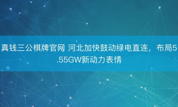 真钱三公棋牌官网 河北加快鼓动绿电直连，布局5.55GW新动力表情