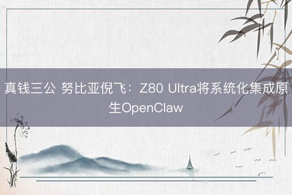 真钱三公 努比亚倪飞：Z80 Ultra将系统化集成原生OpenClaw