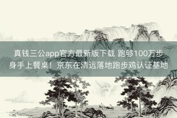 真钱三公app官方最新版下载 跑够100万步身手上餐桌！京东在清远落地跑步鸡认证基地