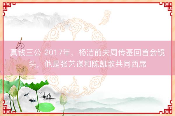 真钱三公 2017年，杨洁前夫周传基回首会镜头，他是张艺谋和陈凯歌共同西席