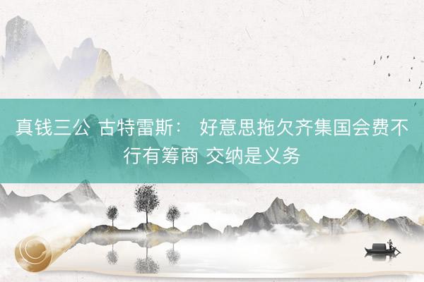 真钱三公 古特雷斯： 好意思拖欠齐集国会费不行有筹商 交纳是义务