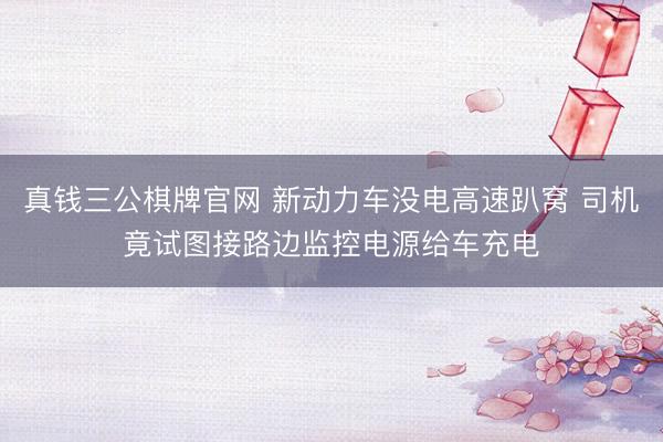 真钱三公棋牌官网 新动力车没电高速趴窝 司机竟试图接路边监控电源给车充电