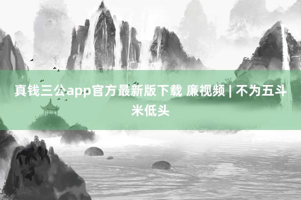 真钱三公app官方最新版下载 廉视频 | 不为五斗米低头