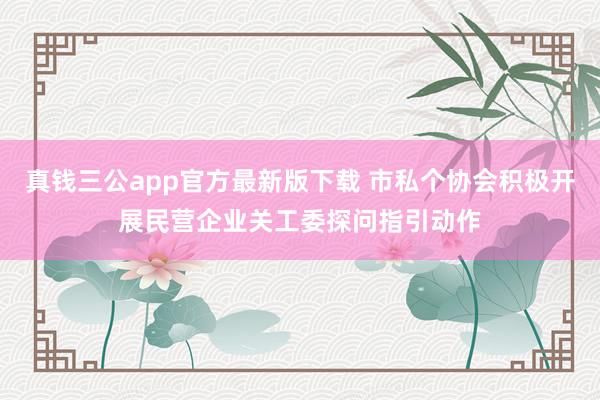 真钱三公app官方最新版下载 市私个协会积极开展民营企业关工委探问指引动作