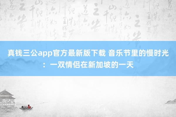 真钱三公app官方最新版下载 音乐节里的慢时光:一双情侣在新加坡的一天