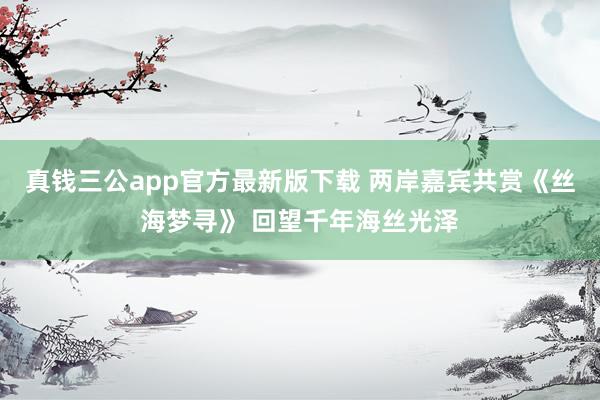 真钱三公app官方最新版下载 两岸嘉宾共赏《丝海梦寻》 回望千年海丝光泽