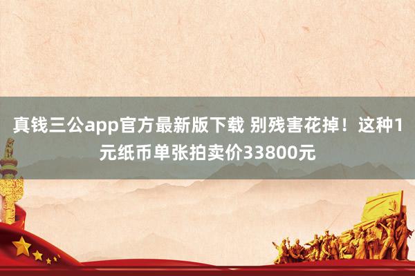 真钱三公app官方最新版下载 别残害花掉！这种1元纸币单张拍卖价33800元