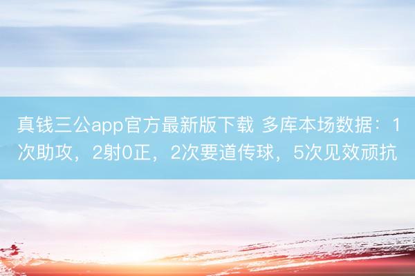 真钱三公app官方最新版下载 多库本场数据：1次助攻，2射0正，2次要道传球，<a href=