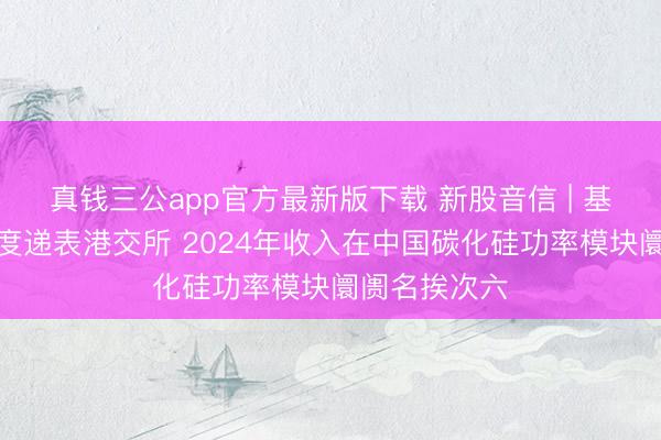 真钱三公app官方最新版下载 新股音信 | 基本半导体三度递表港交所 2024年收入在中国碳化硅功率模块阛阓名挨次六