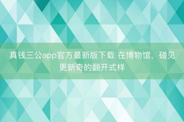 真钱三公app官方最新版下载 在博物馆，碰见更新奇的翻开式样