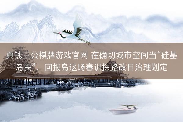 真钱三公棋牌游戏官网 在确切城市空间当“硅基岛民”,回报岛这场春训探路改日治理划定