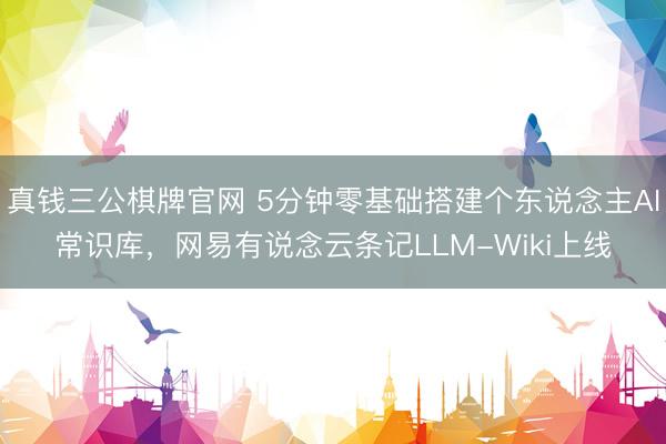 真钱三公棋牌官网 5分钟零基础搭建个东说念主AI常识库，网易有说念云条记LLM-Wiki上线