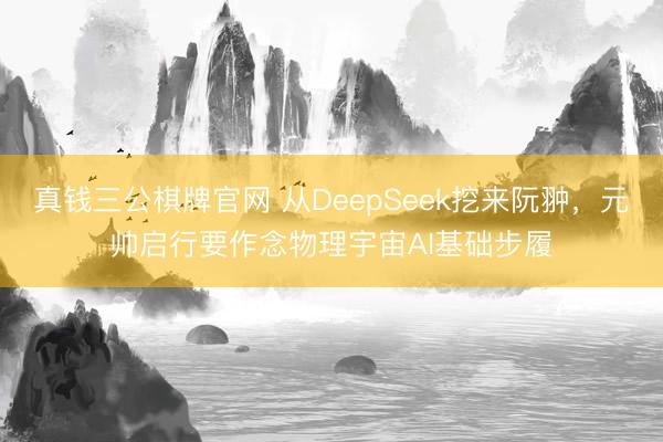 真钱三公棋牌官网 从DeepSeek挖来阮翀，元帅启行要作念物理宇宙AI基础步履